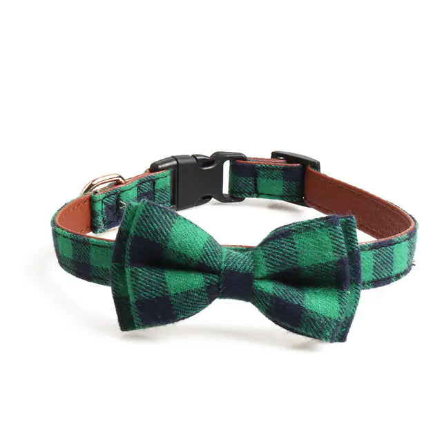 Pet Luxe Market™ Plaid Bowknot Pet Necklace - Pet Luxe Market