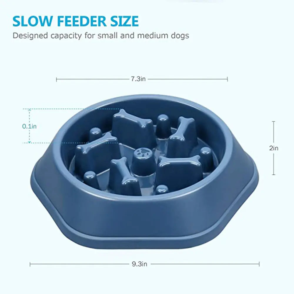 Pet Luxe Market™  Slow Feeder Bone Design Pet Bowl - Pet Luxe Market