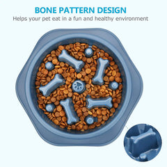 Pet Luxe Market™  Slow Feeder Bone Design Pet Bowl - Pet Luxe Market