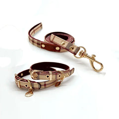 Pet Luxe Market™ Leather Pet Collar and Leash Set