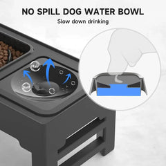 Pet Luxe Market™ Adjustable Food and Water Bowl - Pet Luxe Market