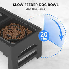 Pet Luxe Market™ Adjustable Food and Water Bowl - Pet Luxe Market