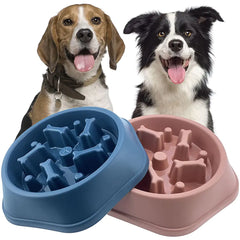 Pet Luxe Market™  Slow Feeder Bone Design Pet Bowl - Pet Luxe Market