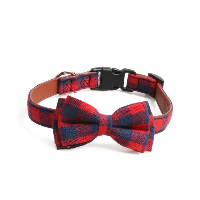 Pet Luxe Market™ Plaid Bowknot Pet Necklace - Pet Luxe Market