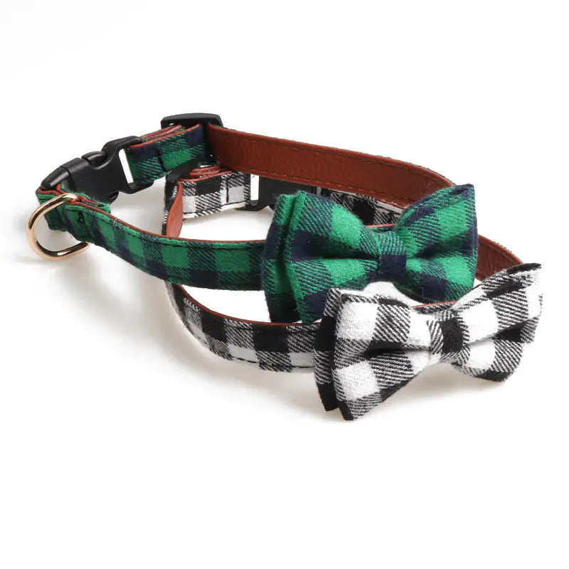 Pet Luxe Market™ Plaid Bowknot Pet Necklace - Pet Luxe Market