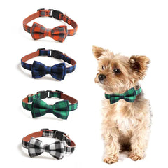 Pet Luxe Market™ Plaid Bowknot Pet Necklace - Pet Luxe Market