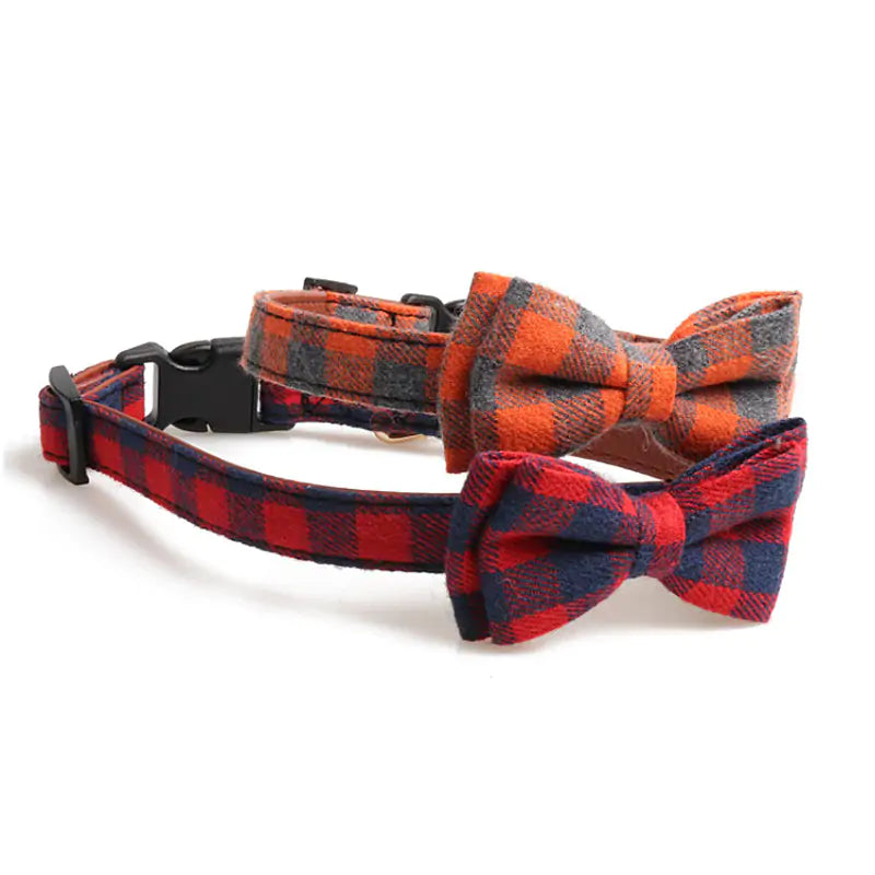 Pet Luxe Market™ Plaid Bowknot Pet Necklace - Pet Luxe Market