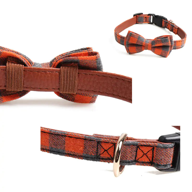 Pet Luxe Market™ Plaid Bowknot Pet Necklace - Pet Luxe Market