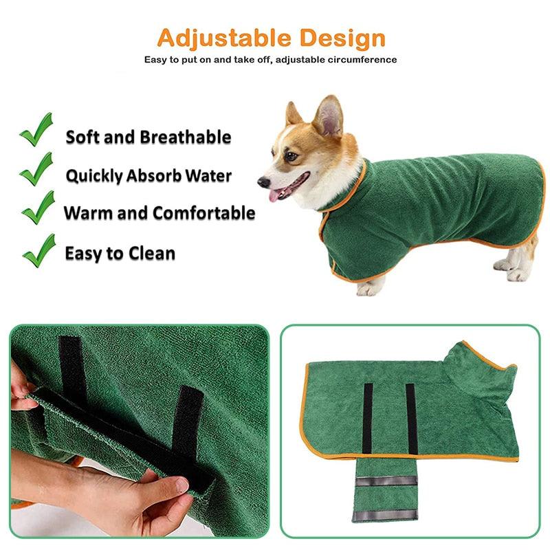 Pet Luxe Market™ Microfiber Absorbent Pet Drying Coat - Pet Luxe Market